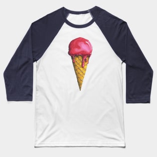 Strawberry Ice-cream Cone Baseball T-Shirt